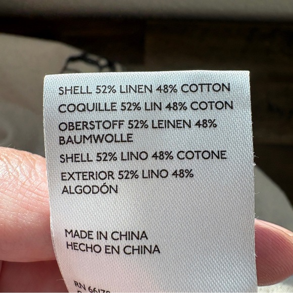 Pilcro Swing T-Shirt Cream & Black Womens Medium Linen Blend Flowy Summer Floral - Picture 11 of 12